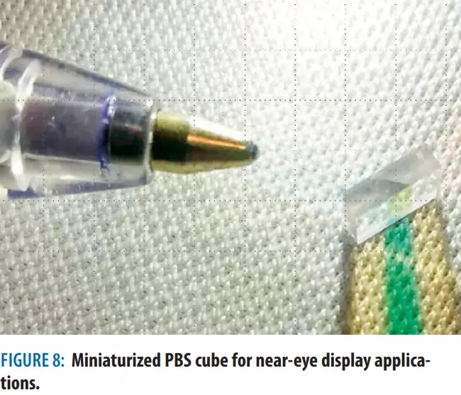Figure 8: Miniaturized PBS cube for near-eye display applications.