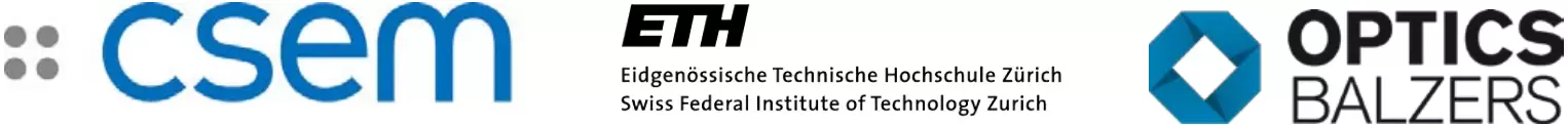 csem, ETH Zürich, Optics Balzers Logo